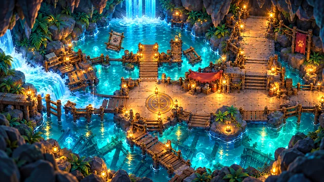 Glowpool Landing, SWASHPAWS concept illustration
