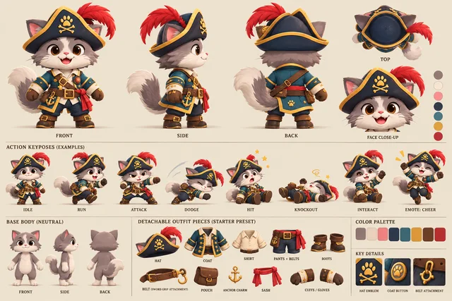 Cat, SWASHPAWS concept illustration