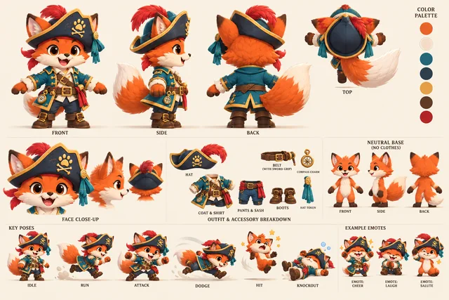 Fox, SWASHPAWS concept illustration