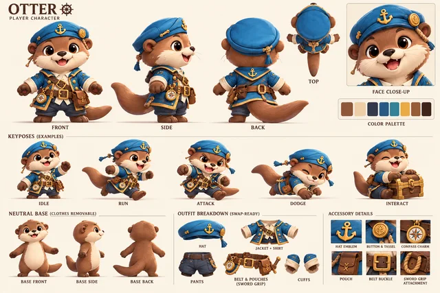 Otter, SWASHPAWS concept illustration
