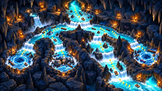 Raging River course, SWASHPAWS concept illustration