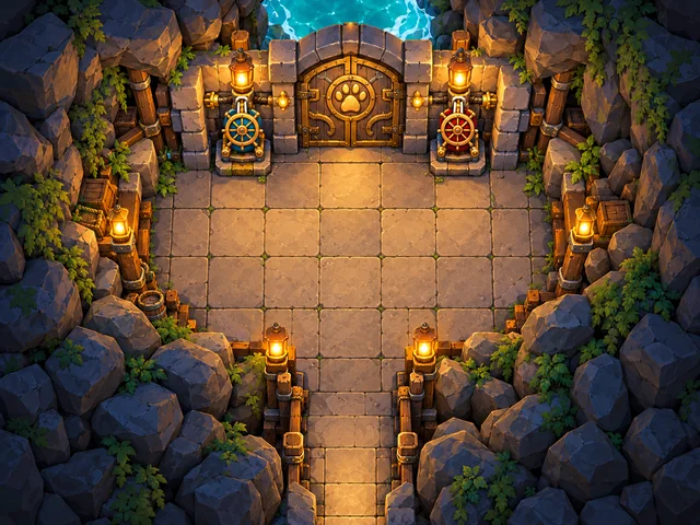 04a · Two-lock entrance chamber, SWASHPAWS concept illustration