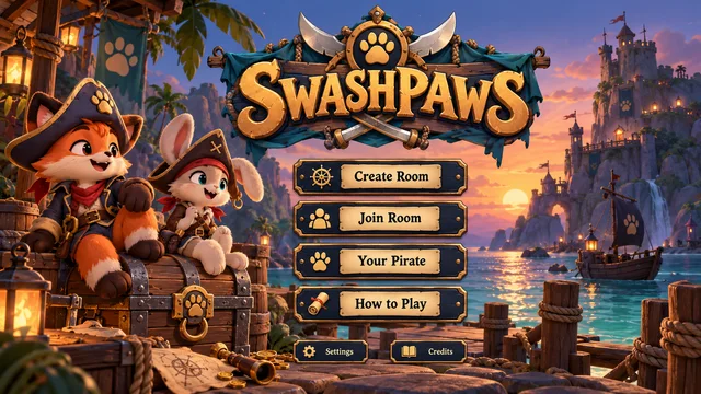 Splash & title, SWASHPAWS concept illustration